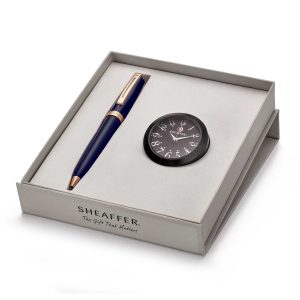Sheaffer 9143 Ballpoint Pen With Black Table Clock