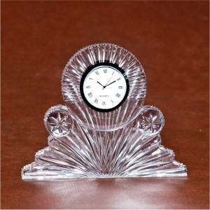 Two Ball Crystal Glass Desk Clock