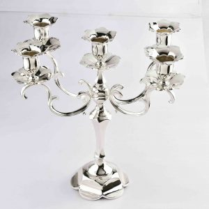 Classic Five Silver Plated Candle Holder