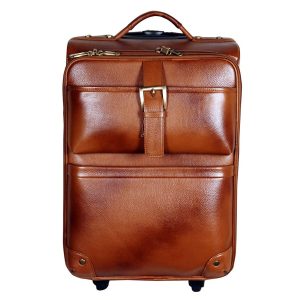 46 L Cabin Size Leather Softsided Travelling Bag (Tan)