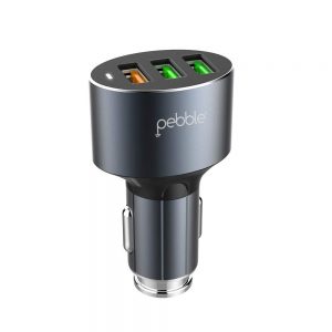 Pebble PCC3Q Car Charger with Micro USB Cable Grey