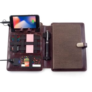 SUPERBOOK - Notebook Organizer With 8000mAh Powerbank And 16GB Flash Drive - Coffee Brown