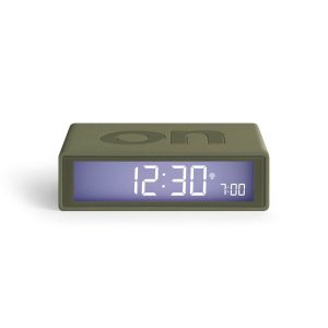 Lexon LR150 Flip+ Digital Alarm Clock – Rubber Khakhi