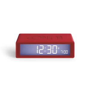 Lexon LR150 Flip+ Digital Alarm Clock – Rubber Red