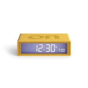 Lexon LR150 Flip+ Digital Alarm Clock – Rubber Yellow