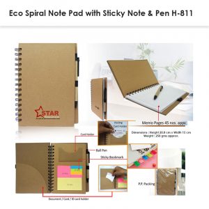 Eco Notepad Sticky Pad with Pen H-811