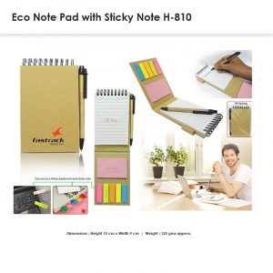 Eco Sticky Memo Pad with Pen H-810