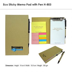 Eco Sticky Note Pad with Ball Pen H-803