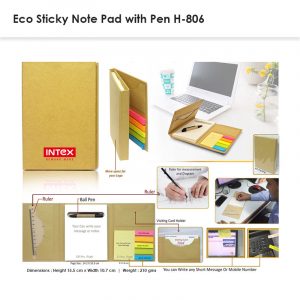 Eco Sticky Note Pad with Pen 806