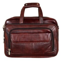 16 Inch Expandable Leather Briefcase Laptop Bags (Brown)