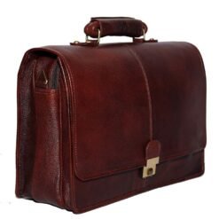 16 Inch Leather Office Bags - Cherry Brown