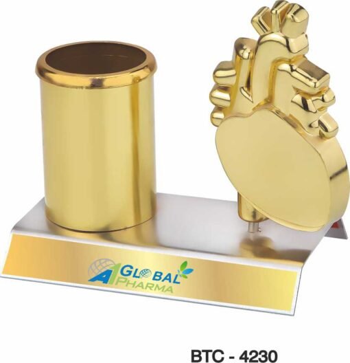 Golden Pen Stand With Heart BTC - 4230