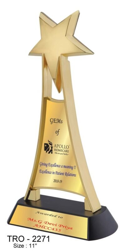 Metal Golden Star Trophy TRO - 2271
