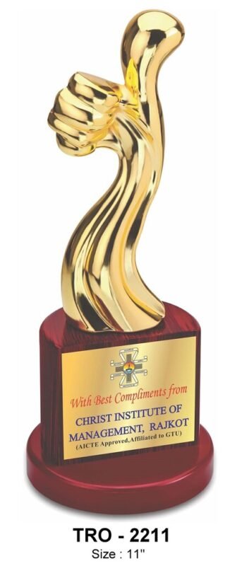 Golden  Thumbs Up Trophy TRO - 2211