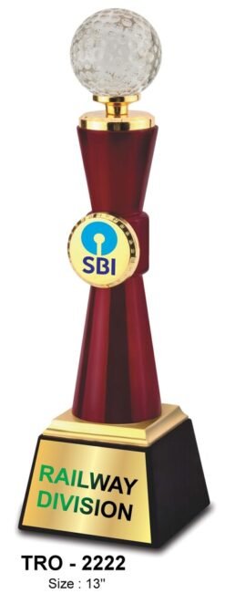 Crystal Golf Ball Metal Award  TRO - 2222