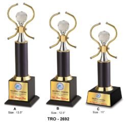 Corporate Crystal Trophy TRO - 2692 A,B,C