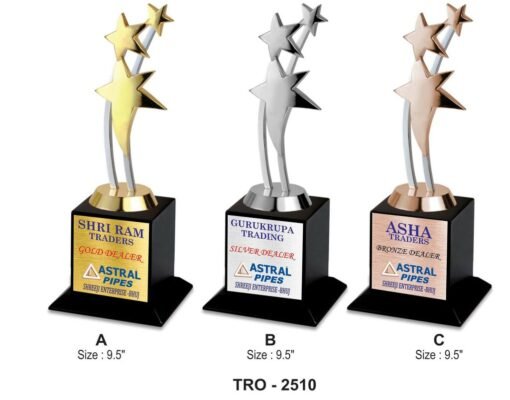 Corporate 3 Star Gold Silver & Bronze Trophy TRO - 2510 A,B,C
