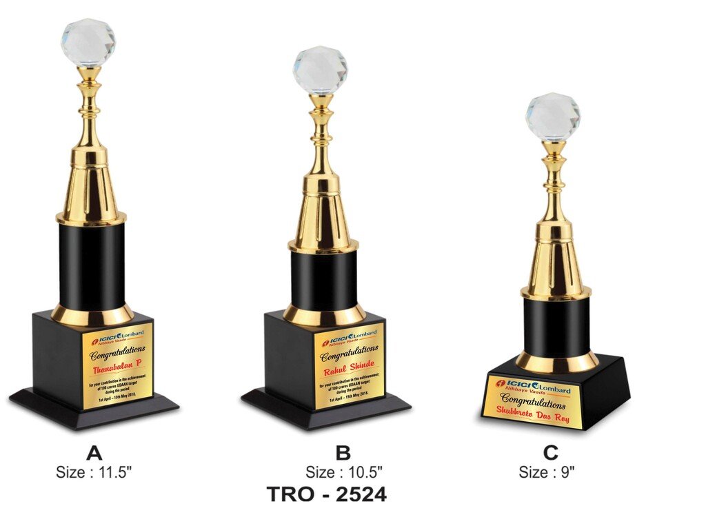 Corporate Crystal Ball Trophy TRO - 2513 A,B,C