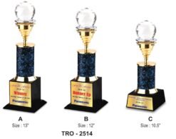 Corporate Crystal Ball Trophy TRO - 2514 A,B,C