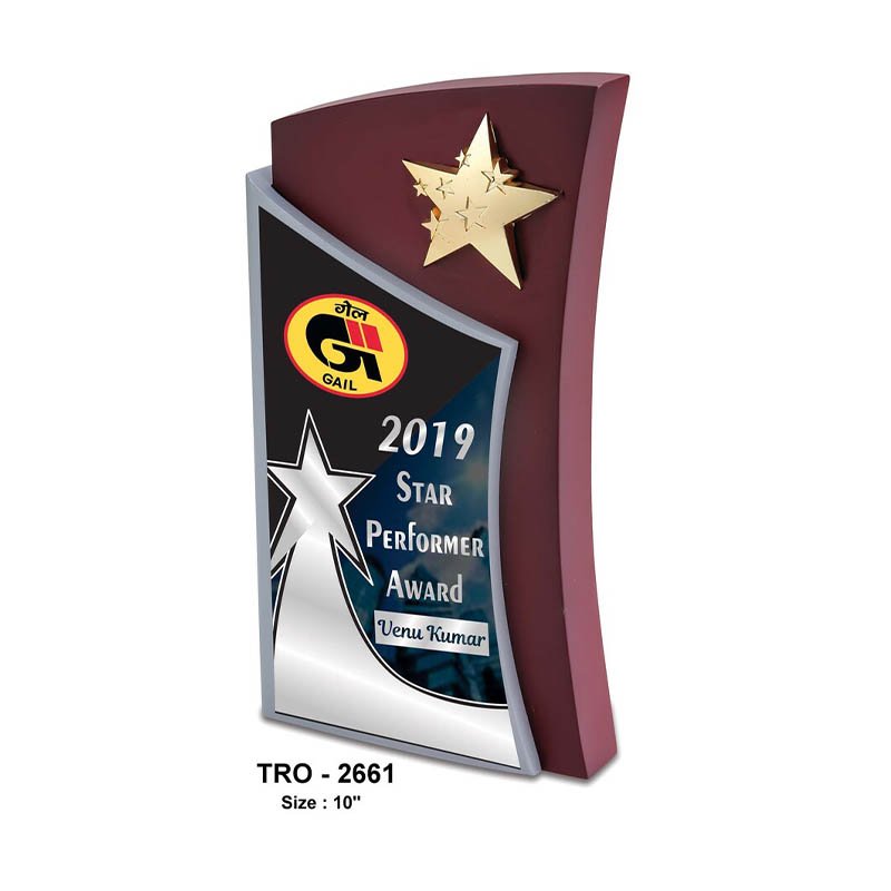 Designer Wooden Plaque With Star TRO - 2661 3 Designer Wooden Plaque With Star TRO - 2661