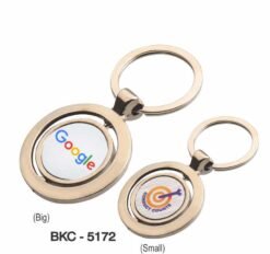 Round Rotate Silver Keychain BKC-5172