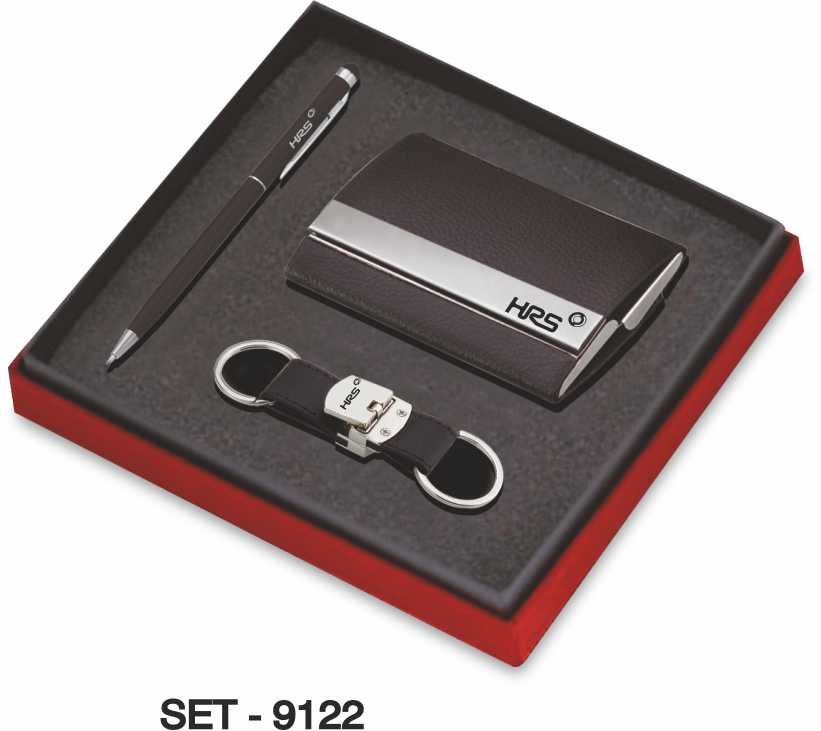 3 In 1 Pen+Visiting Card Holder+Keychain SET-9122