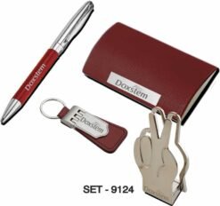 4 In 1 Pen+Visiting Card Holder+Keychain+Victory SET-9124