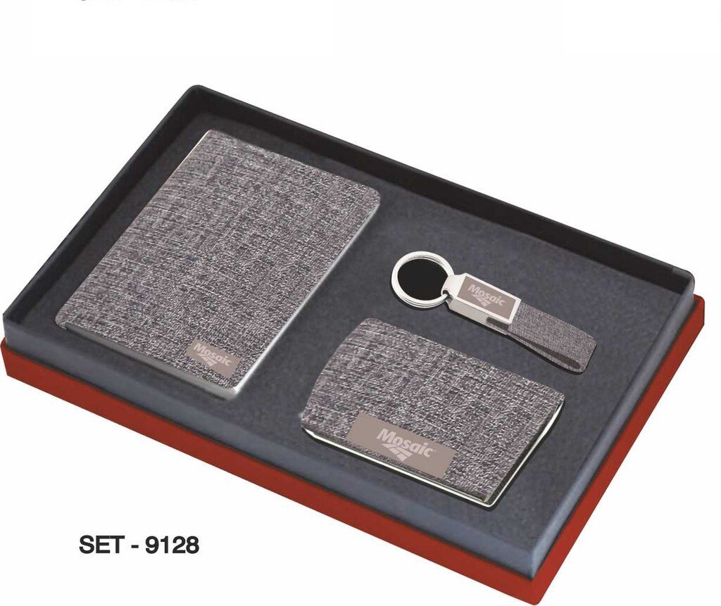 3 In 1 Diarie+Visiting Card Holder+Keychain SET-9128
