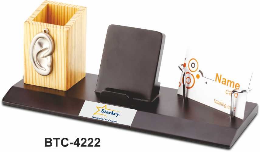 3-In-1 Desktop (Pen Stand With Ear Logo, Mobile Holder & Card Holder) BTC - 4222 3 3-In-1 Desktop (Pen Stand With Ear Logo, Mobile Holder & Card Holder) BTC - 4222