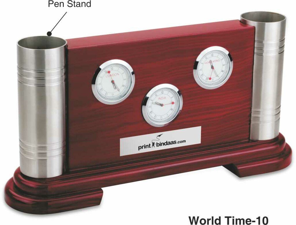 World Time Desk Clock With Pen Stand World Time - 10
