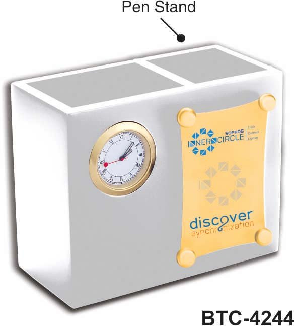 Wooden Desk Organizer With Clock BTC- 4244 3 Wooden Desk Organizer With Clock BTC- 4244