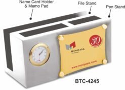 Wooden Desk Organizer With Clock BTC - 4245