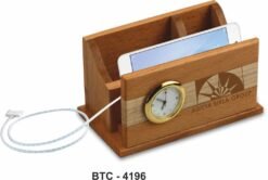 Wooden Desk Organizer With Clock BTC - 4196