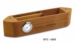Unique Wooden Boat Shape Desk Organizer With Clock BTC - 4200