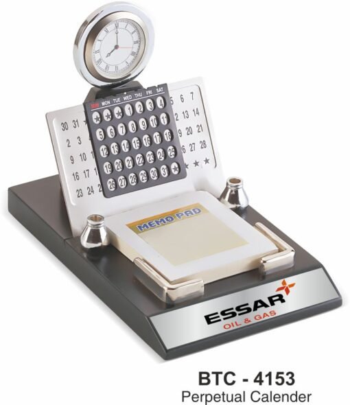 Perpetual Calendar With Clock & Memo Pad BTC - 4153