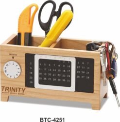 Wooden Desk Organizer With Perpetual Calendar BTC - 4251