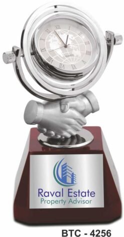 Hand Shake With Rotating Clock Desktop BTC - 4256