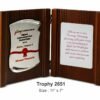 Wooden Book Plaque - Silver TRO - 2651
