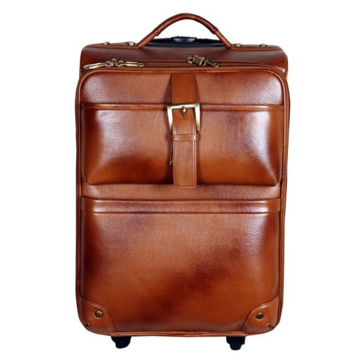 46 L Cabin Size Leather Softsided Travelling Bag (Tan) 1