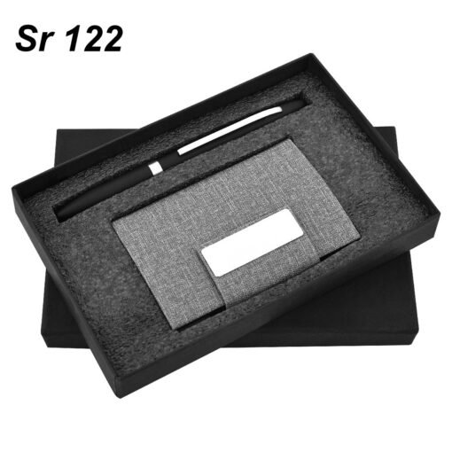 Welcome Kit Gift Set GCSR122 Grey Flap Pen & Card Holder