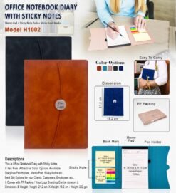 Office Notebook Diary with Sticky Notes GC H1002