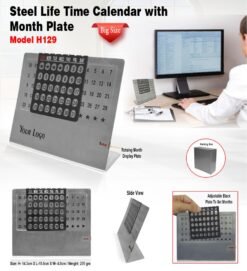 Steel Life Time Calendar With Month Plate (Big Size) GC H129