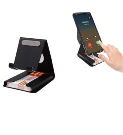 Metal Mobile Stand with Card Holder(Black) With Whole GC H1407