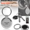 Round Shape Metal Keychain (Black/Silver) GC H506