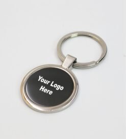 Metal Round Keychain (Black/Silver) GC H508
