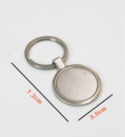 Metal Round Keychain (Black/Silver) GC H508