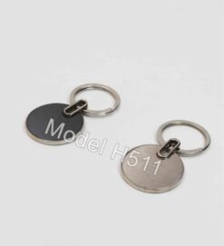 Round Metal Keychain (Black/Silver) GC H511