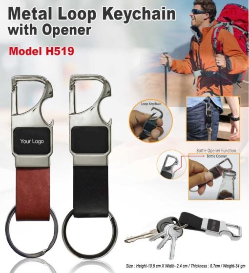 Hook Metal Loop Opener Keychain GC H519