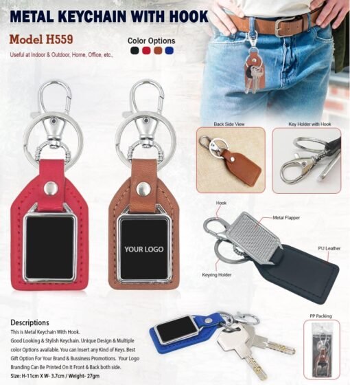 Metal Keychain with Hook GC H559