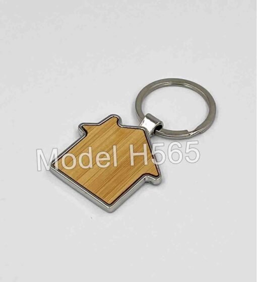 Home Shape Wooden Keychain GC H565